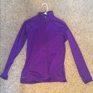Purple Nike Pro half zip pullover